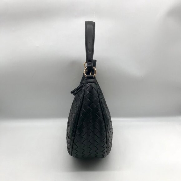 On 34th Black Woven Crossbody Convertible Satchel Bag - Picture 3 of 10